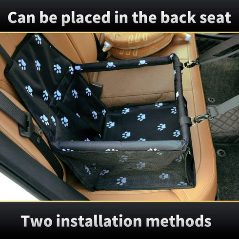 SWIHELP Dog Car Seat Puppy Portable Pet Booster Car Seat with Clip-On Safety Leash and PVC Support Pipe