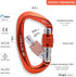Heavy Duty Carabiner UIAA Certified Locking Carabiner, 25KN Screw Lock D Shape Clip for Climbing