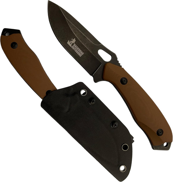Fixed Knife with Sheath, 3CR13 Stainless Steel Blade, 8 Inches for Hunting, Fishing, Hiking, Camping