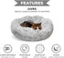 Whiskers & Friends Pet Bed Mat, Small Dogs & Cats, Plush Faux Fur, Round, 23x23x7 inches, 25 lbs Capacity, Orthopedic,