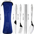 SENHAI 8 Pieces Rustproof Stainless Steel Flatware Set with Knife, Fork, Spoon, Chopsticks, Carrying Case