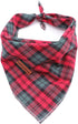 Elegant Little Tail Christmas Bandana 1PCS Plaid Pet Bandana Washable Reversible Cotton for Small to Large Dogs