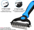 4 Pack Pet Grooming Kit - Deshedding Rake, Fine Tooth Comb, Grooming Gloves & Bath Brush for Dogs,Cats and Horses