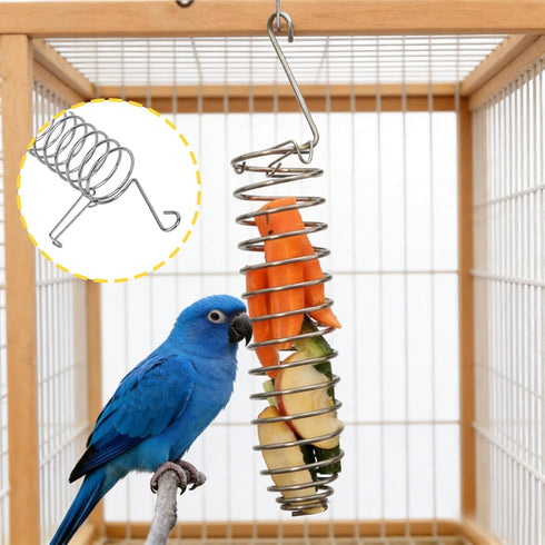 Yeqeyiq Millet Holder for Bird Cage, Bird Foraging Toy Feeder for Parrots Parakeet Cockatiel, Stainless Steel Bird