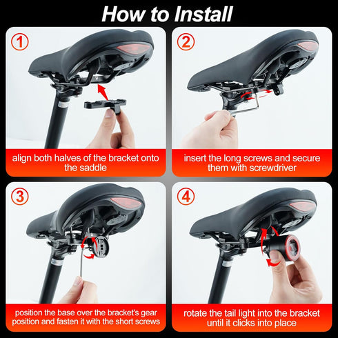 200 300 8 4 IP66 Cruxer Ultra Bright Bike Tail Light Lumen Compact Bicycle Rear Light, USB-C Rechargeable, Smart Brake