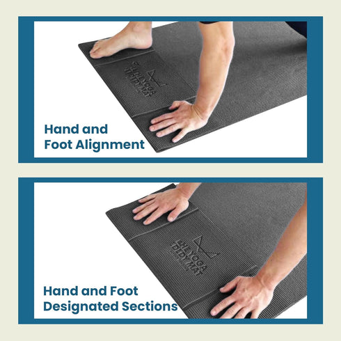 Non-Slip Orthopedic Yoga Mat - Fold-Over Joint Support with Body Alignment Lines - Great for Seniors