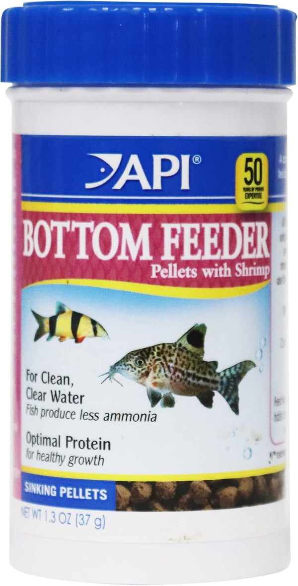 API Bottom Feeder Pellets with Shrimp, 1.3-Ounce Fish Food Container