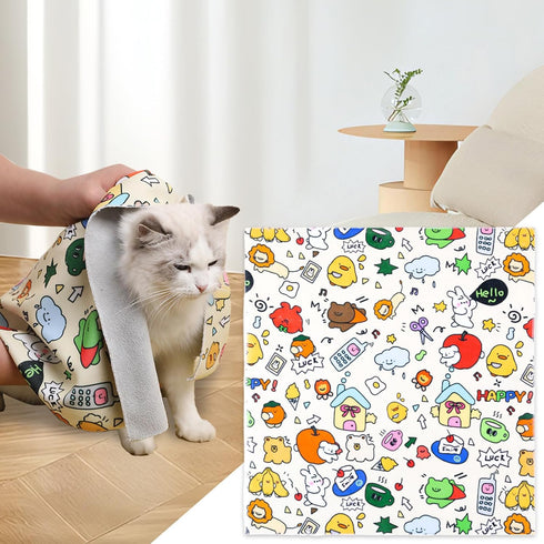 Generic Cat Wrap for Cutting Nails - Adjustable Grooming Bag, Soft Pet Swaddle Blanket, Anti-Escape Calming |