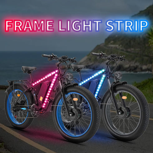 LED Bike Frame Light Strip - Waterproof RGB Colorful Lamp for Night Riding, Can Be Cropped, 2 * 1.64ft Outdoor Bike