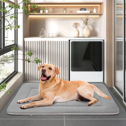 JoicyCo Extra Large Soft Dog Crate Pad Mat 48 in - Non-Slip Washable Sleeping Mattress for Pets