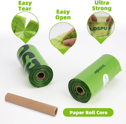 Lospu HY 540 Count Dog Poop Bags Rolls, Extra Thick Tear Resistant Poop Bags for Dogs, Leak Proof Pet Waste Bag