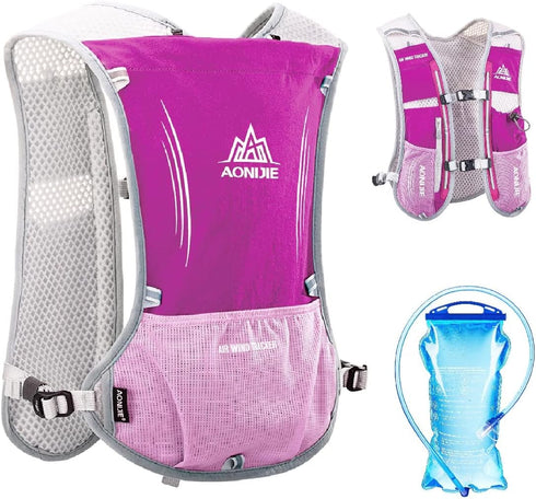 JEELAD Running Hydration Vest Backpack Pack, BPA-Free Leak-Proof Running Water Bottles for Marathon Biking Hiking