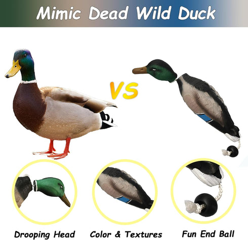 2 Dummy fingig Pcs Duck Bumper Toys for Hunting Retriever Dog Training, Dog Retriever Outdoor Training Toy Hunting Duck