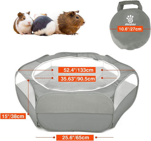 VavoPaw Small Animals Playpen, Waterproof Breathable Indoor Pet Cage Tent with Zipper Cover, Portable Outdoor Exercise