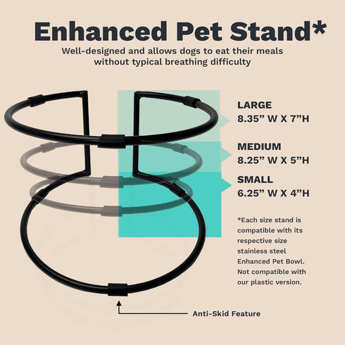 Enhanced Pet Bowl Stand with New Anti-Skid Feature, Exclusively for Enhanced Pet Bowl (Small)