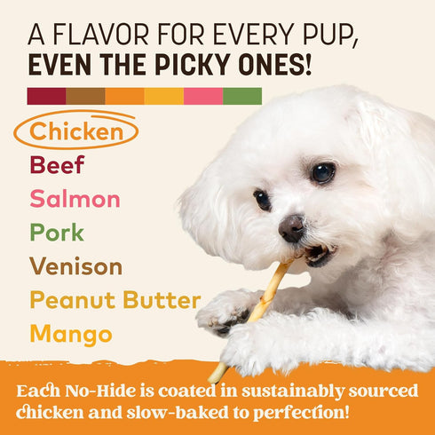 40 Count Pack Earth Animal No Hide Stix - Long Lasting Rawhide Free Small Dog Chews Sticks, Chicken - Extra Value