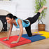 6 2 2 GYMAX Folding Gymnastics Mat, Tri-fold x x Exercise Mat with Carrying Handles, Waterproof PU Leather, Hook & Loop