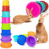 Iffitya 8 Pcs Colorful Stacking Cups for Rabbits, Colorful Bunny Cups for Rabbits