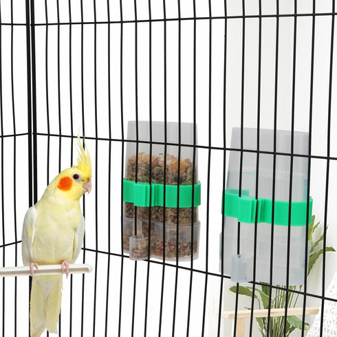 Hypeety Bird Water Feeder Dispenser, Automatic Parrot Water Feeder Cup 200ml / 7.05 oz Clear Bird Cage Feeder