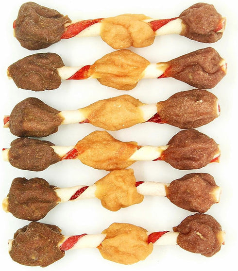Hubert Pet Triple Flavored Rawhide Kabobs - Chicken, Duck & Pork Hide Chews - 2 lbs - for All Dog Sizes