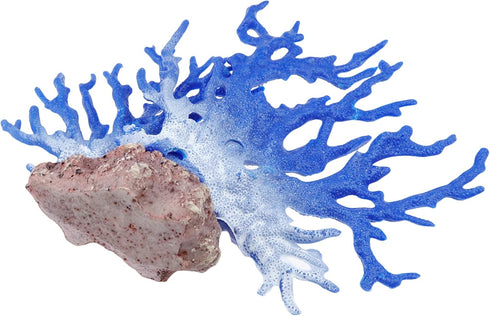 Semetall Artificial Coral Ornament, Resin Aquarium Plants Coral Fish Tank Decorations in Blue White