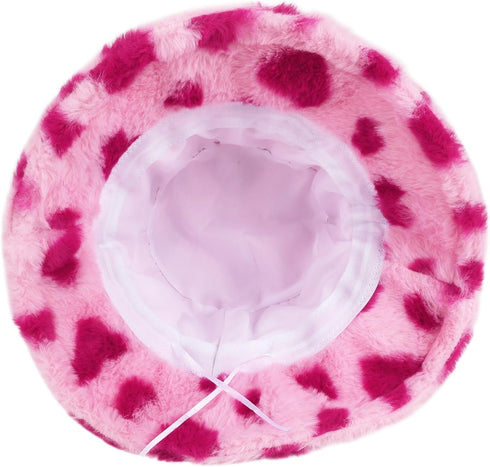 Winter Fuzzy Fluffy Bucket Hat Plush Faux Fur Fisherman Warm Hat for Women
