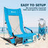(1 Pack 2 Pack, AKSOUL Folding Beach Chair for Adults: Low/High Back Chairs with Carry Bag - Extra Wide Seat Chair