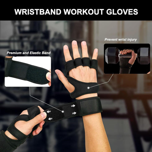 Workout Gloves for Men Women, Breathable Weight Lifting Gloves with Wrist Wraps Support for Gym, Exercise, Training