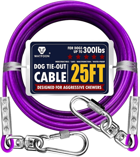 Tie Out Cable for Dogs Up to 300lbs, 100ft 150ft 200ft Extra Strong 1000lbs Break Strength Tether for Yard