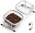 Elevated Cat Bowls, 15° Tilted Glass Raised Food Bowl with Stainless Steel Stand, 2 Large Capacity Bowls