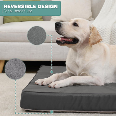Vonabem Waterproof Dog Beds for XL Large Dogs, Washable with Removable Cover, Orthopedic Foam Pet Bed, Anti-Slip 42 inch