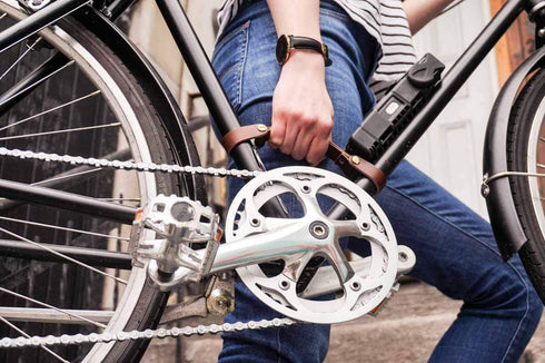 oopsmark Leather Bicycle Handle and Lifter for Bike Frame