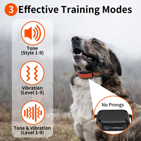 Vibrating Dog Collar No Shock with Controller 3300ft Range, Vibration Collar for Small Medium Large Dogs