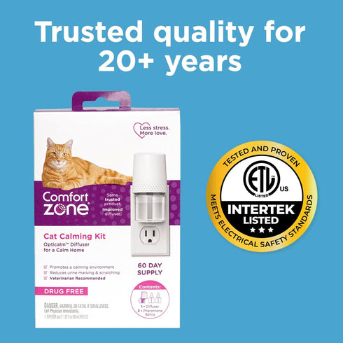 Comfort Zone Cat Calming Diffuser Refills, 30-Day Pheromones for Cat Anxiety Relief