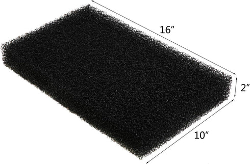 JIH Aquarium Coarse Foam Bio Sponge Filter Media Pad, Cut-to-Size Foam Sponges, 16"x10"x2"