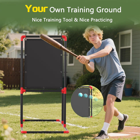 Set Baseball Strike Zone Target for Plastic Balls Compatible with Wiffle Ball and Blitzball Pitching Training Strike
