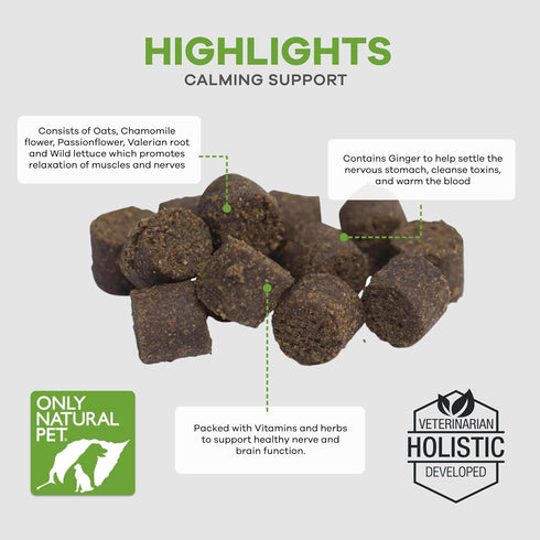 Only Natural Pet Just Relax Herbal Calming Soft Chews for Dogs, Bacon Flavor, 60 Soft Chews - Natural Anxiety Relief