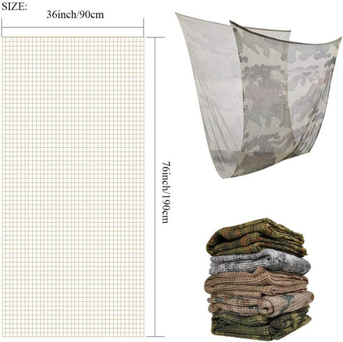 Sniper Veil Netting Camo Scarf, Men Camo Gun Wrap for Hunting, Shooting, Outdoor Activities
