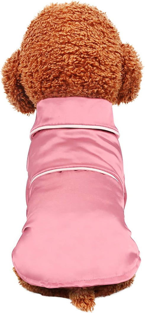 Lifeunion Small Cats Dogs Pajamas, Soft Silk Lapel Sleepwear Shirt, Medium, Pink