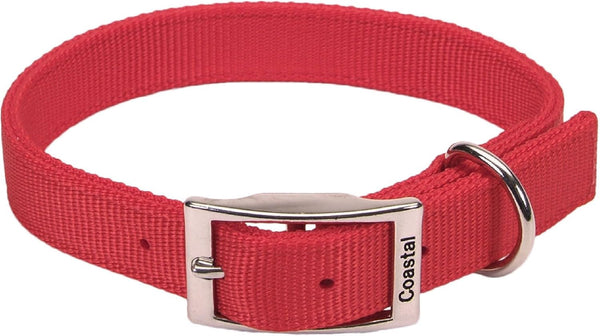 Coastal Pet Double-Ply Dog Collar, Red, 1" x 22"