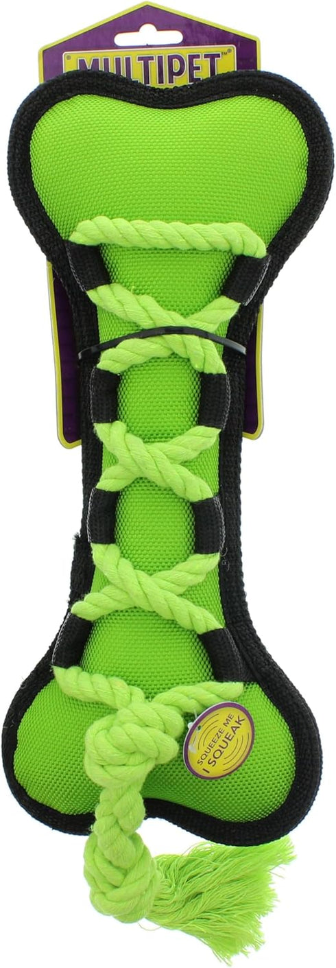 Multipet Cross-Ropes Tough Dog Toy, 11.5" Bone