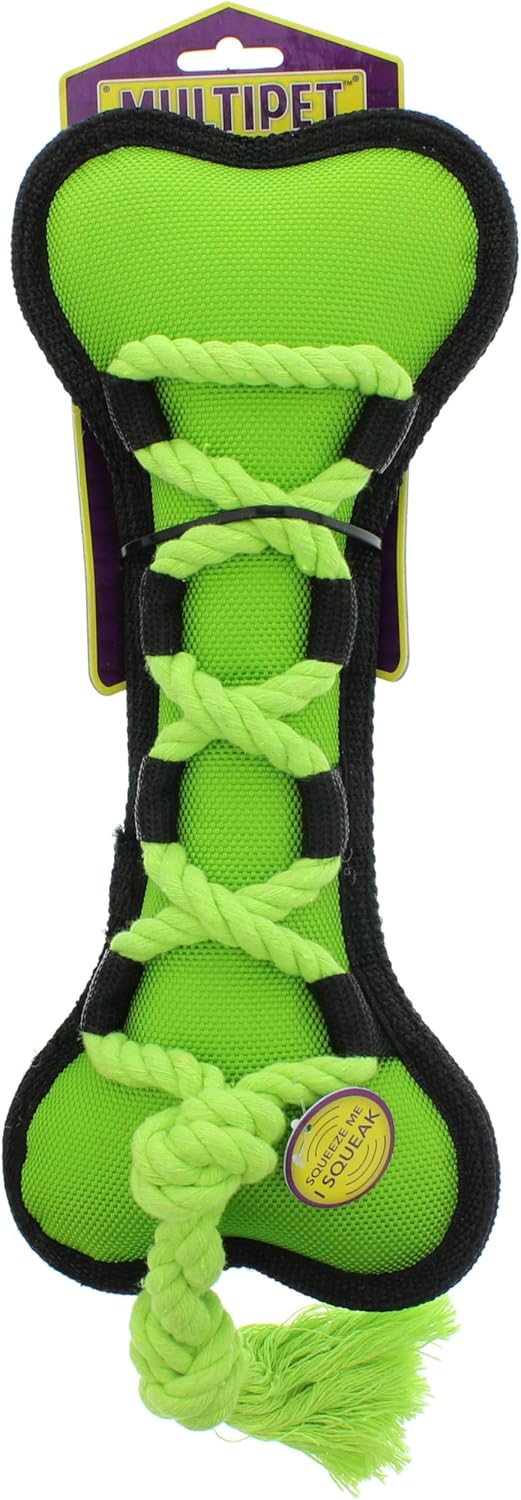 Multipet Cross-Ropes Tough Dog Toy, 11.5" Bone