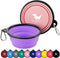 Collapsible Dog Bowls for Travel, 2-Pack Portable Water Bowl for Dogs, Foldable Feeding Dish with Carabiners