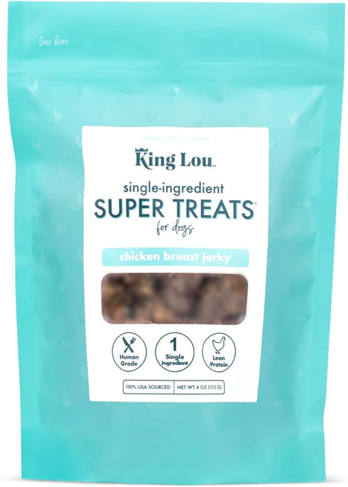 King Lou Pets - Chicken Breast Jerky for Dogs - USA-Made Dehydrated