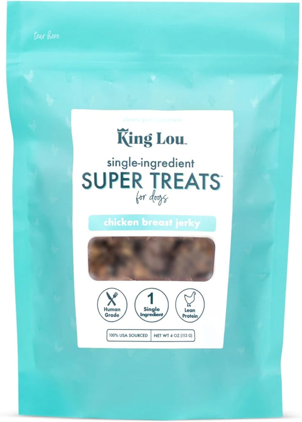 King Lou Pets - Chicken Breast Jerky for Dogs - USA-Made Dehydrated