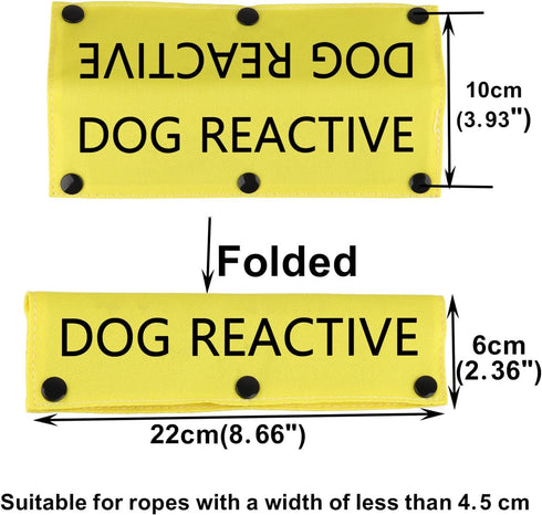 Funny Dog Leash Sleeve, Dog Reactive Wrap Alert Hanging ID Patch Tag, Pet Birthday Gift (Dog Reactive-YE Sleeve)