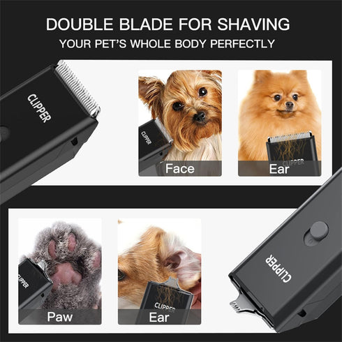 2-in-1 Professional Dog Grooming Kit - Low Noise, Waterproof, USB Rechargeable, and Safe Ceramic Blade - Gift for Dogs