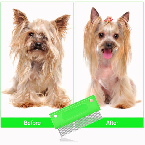 5 Pieces Pet Grooming Comb, Rubber Handle Dog Hair Comb for Removing Eye Mucus, Knots, Mats, and Tangles