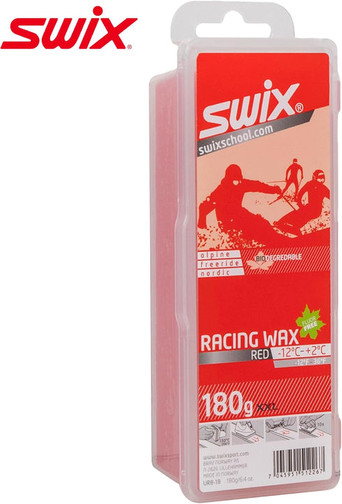 Swix Red Bio Degradable Ski/Snowboard Average Temperature Wax (180g Bar)