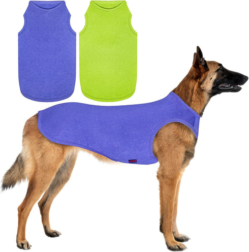 2 Pack Dog Shirts, Quick Dry Breathable Sleeveless Vest, Summer Stretchy Tank Top T-Shirts for Large Dogs (M)